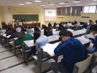 Vista general del aula durante una de las pruebas