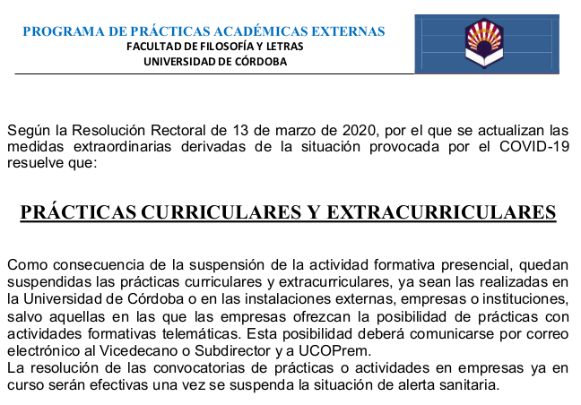 info practicas coronavirus